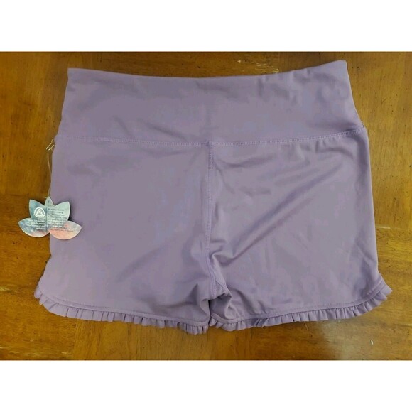 Vasana Orchid Purple Stretch Ruffled Hem High Waisted Pull-On Shorts Size XL NWT - Picture 2 of 7